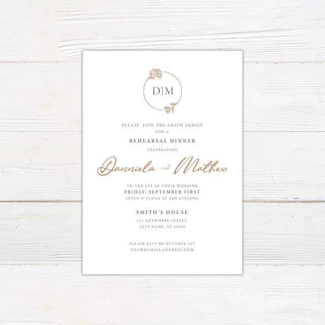 Floral Monogram Invitation - goprintplus