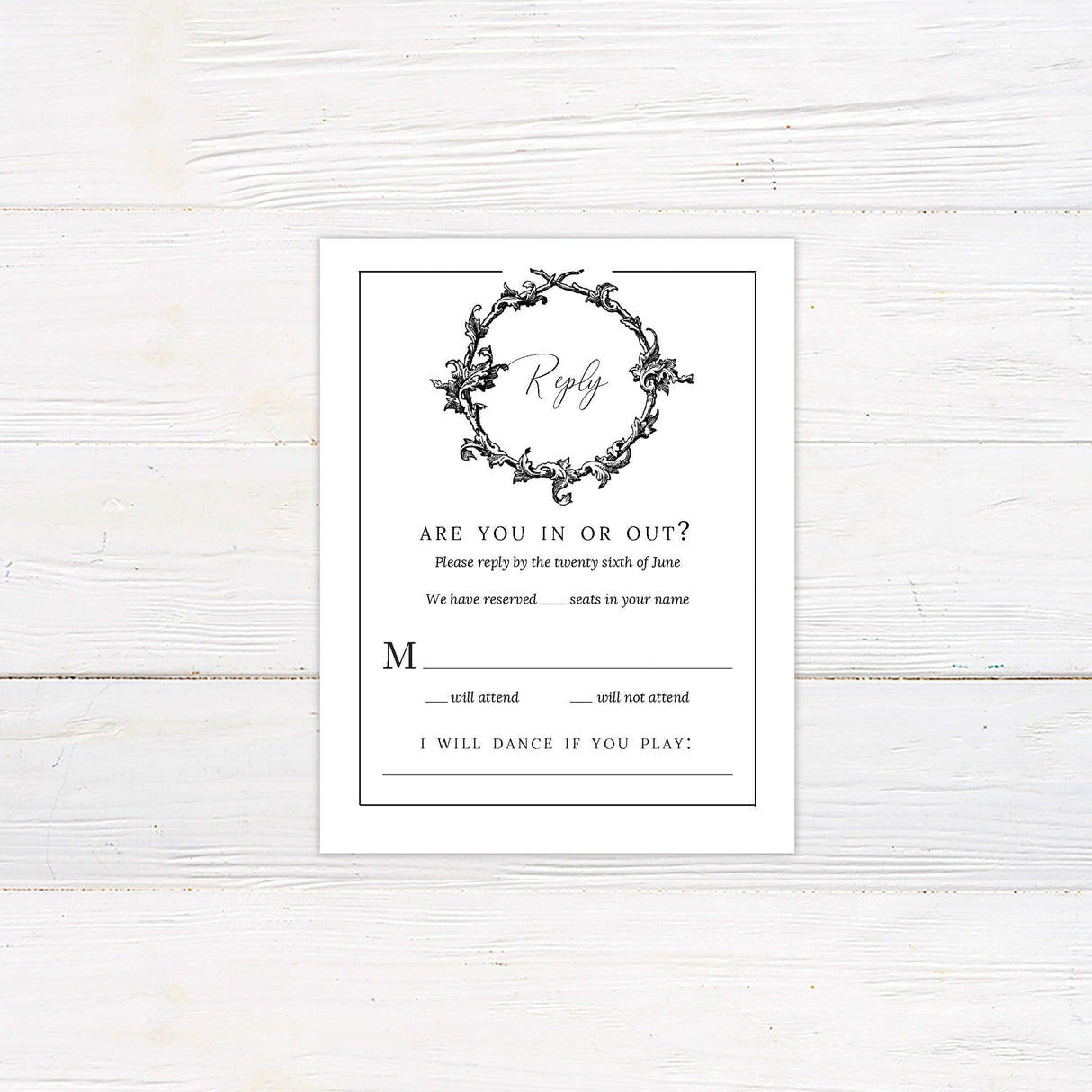 Formal Wreath RSVP - goprintplus