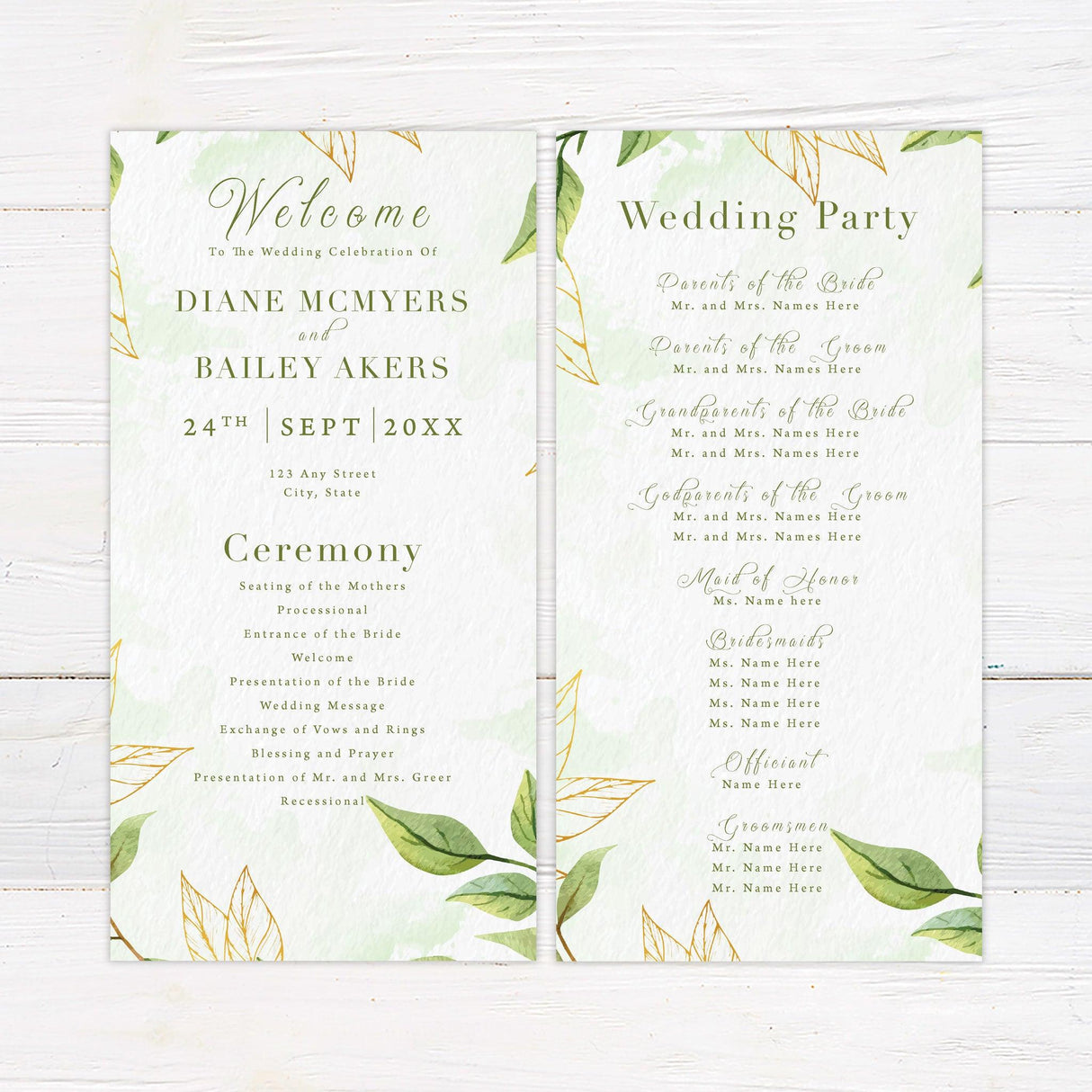 Fresh Leaves Invitations - goprintplus