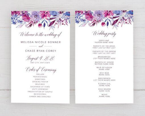 Whimsical Botanical Program | Go Print Plus