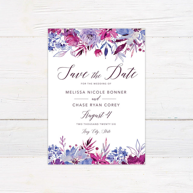 Fuchsia Frenzy Save The Date - goprintplus