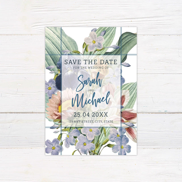 Full Floral Save The Date - goprintplus