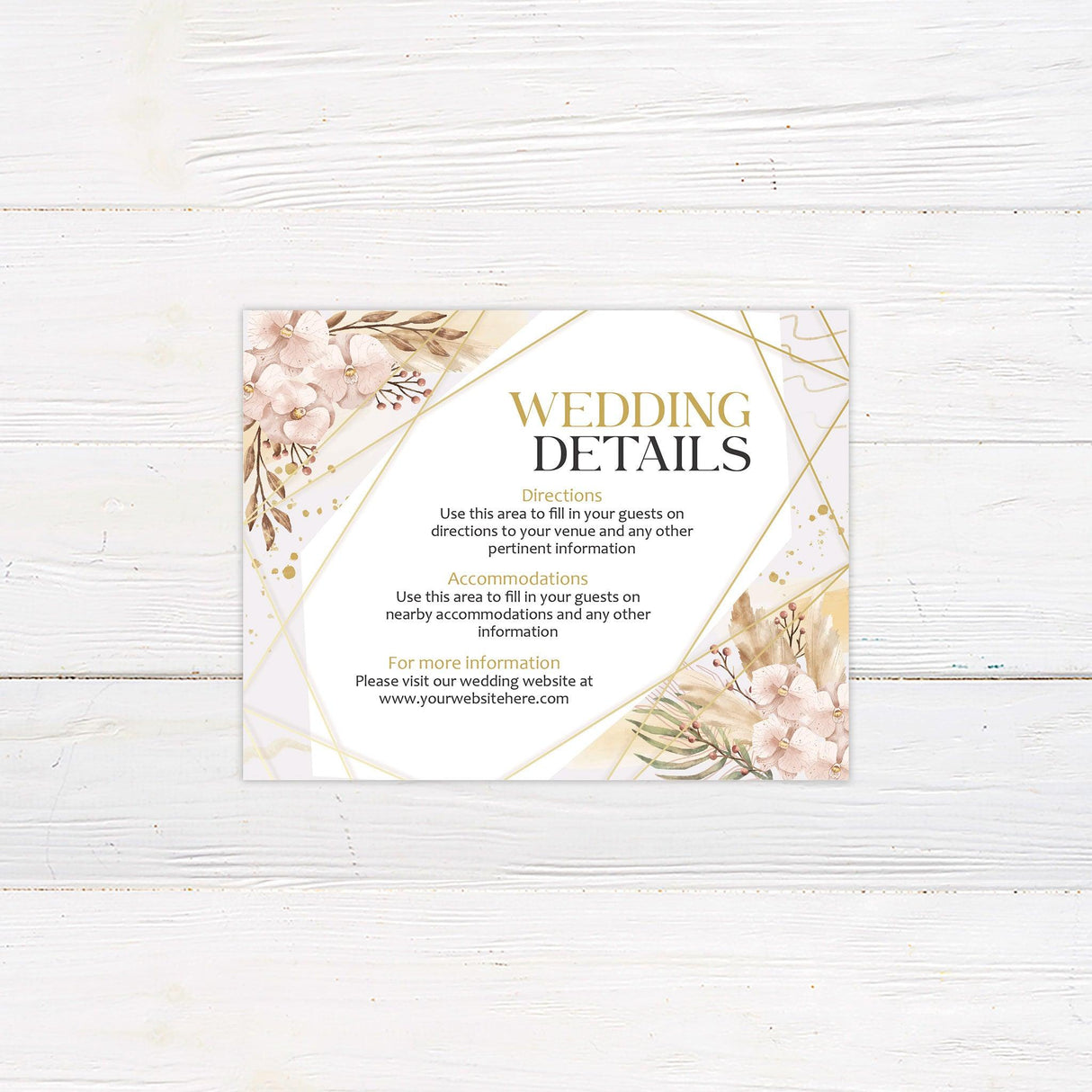 Geometric Boho Floral Details Cards - goprintplus