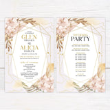 Geometric Boho Floral Invitations - goprintplus