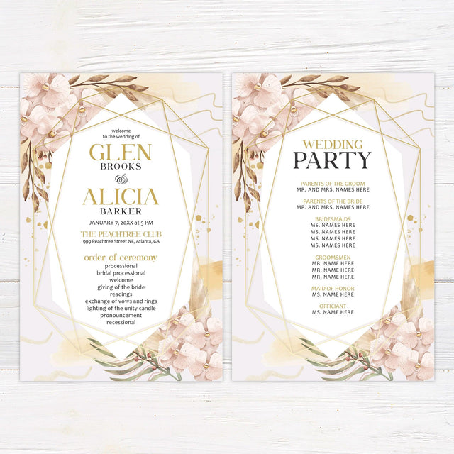 Geometric Boho Floral Program - goprintplus