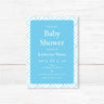 Modern geometric baby shower invitation professionally printed on premium cardstock. Customizable with event details. Elegant and contemporary design.