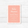 Modern geometric baby shower invitation professionally printed on premium cardstock. Customizable with event details. Elegant and contemporary design.