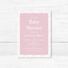 Modern geometric baby shower invitation professionally printed on premium cardstock. Customizable with event details. Elegant and contemporary design.