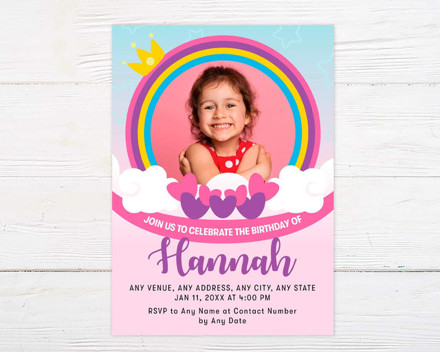 Girls Photo Birthday Invitation - goprintplus