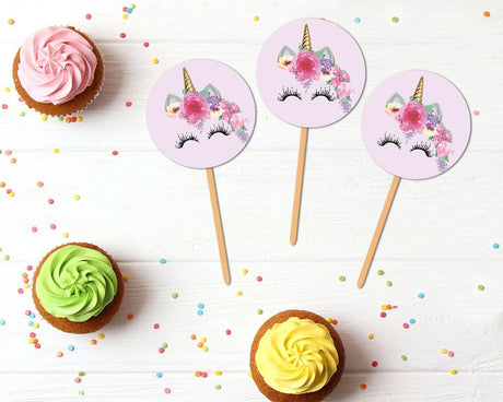 Glitter Unicorn Cupcake Topper - goprintplus