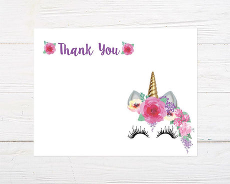 Glitter Unicorn Thank You Card - goprintplus