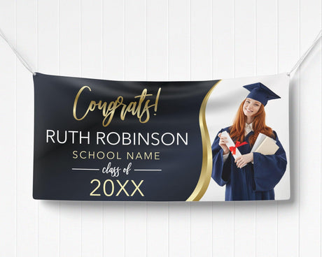 Gold Accent Graduation Banner - goprintplus