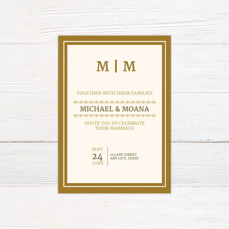 Gold Border Invitations - goprintplus