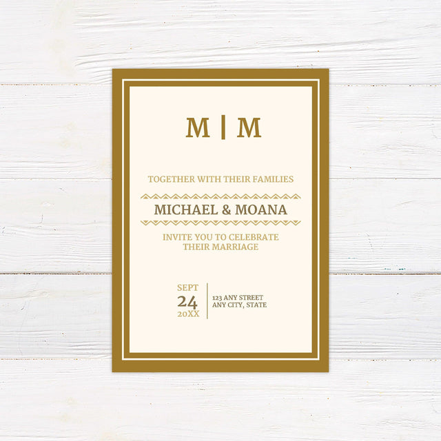 Gold Border Invitations - goprintplus