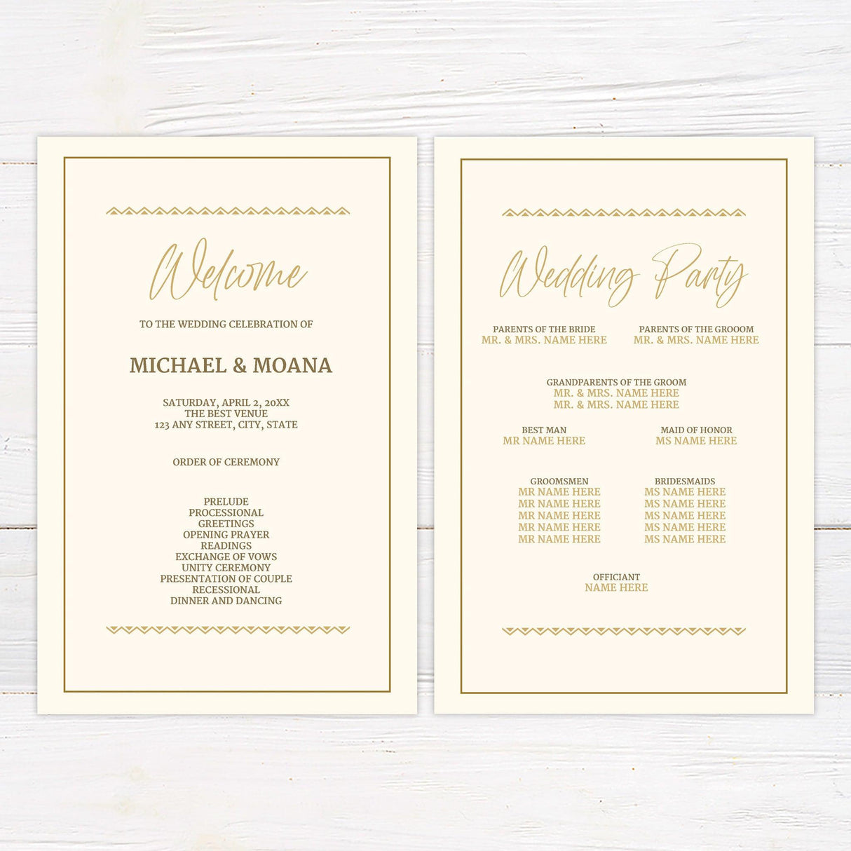 Gold Border Invitations - goprintplus