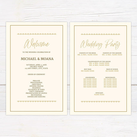 Gold Border Invitations - goprintplus