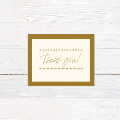 Gold Border Thank You Card - goprintplus