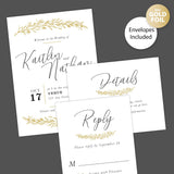 Gold Branch Foil Invitation - goprintplus