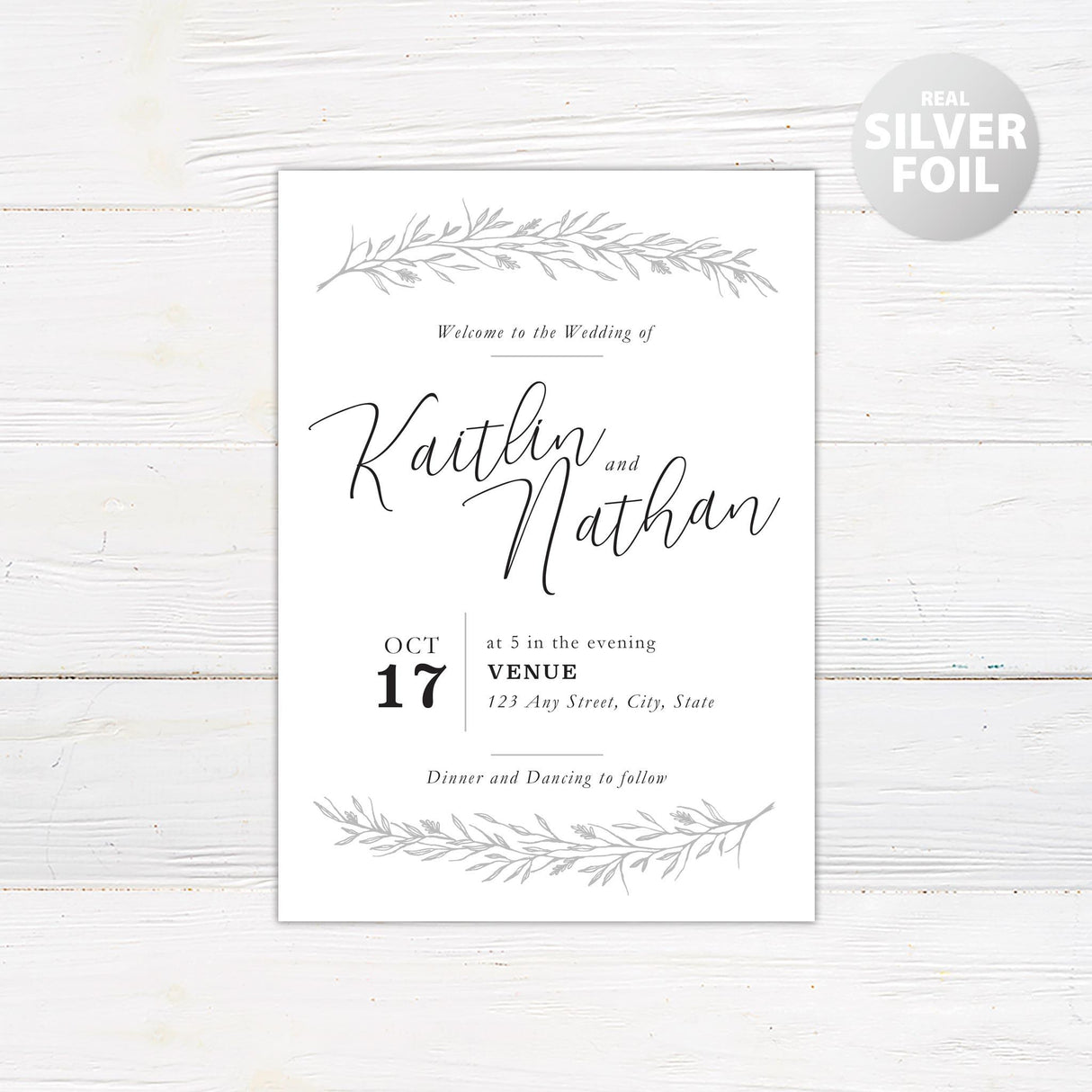 Gold Branch Foil Invitation - goprintplus