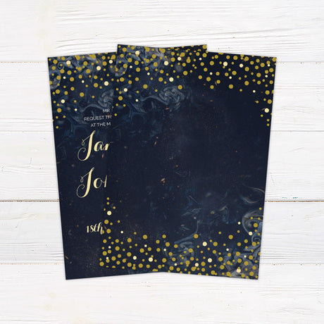 Gold Dot Confetti Invitations - goprintplus