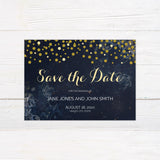 Gold Dot Confetti Invitations - goprintplus