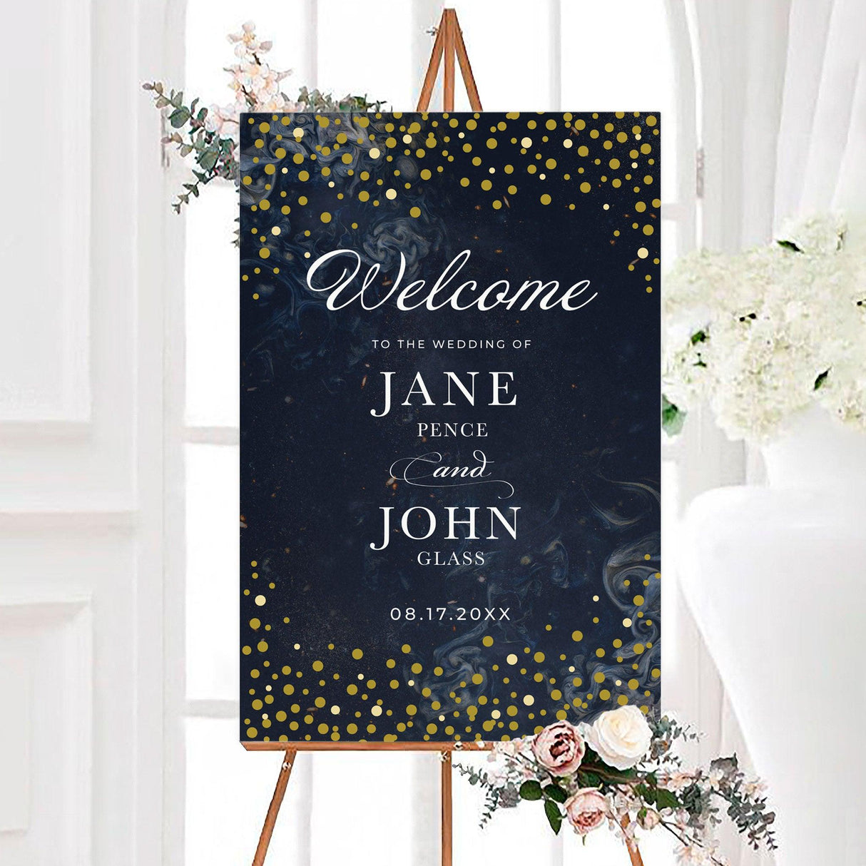 Gold Dot Confetti Sign - goprintplus