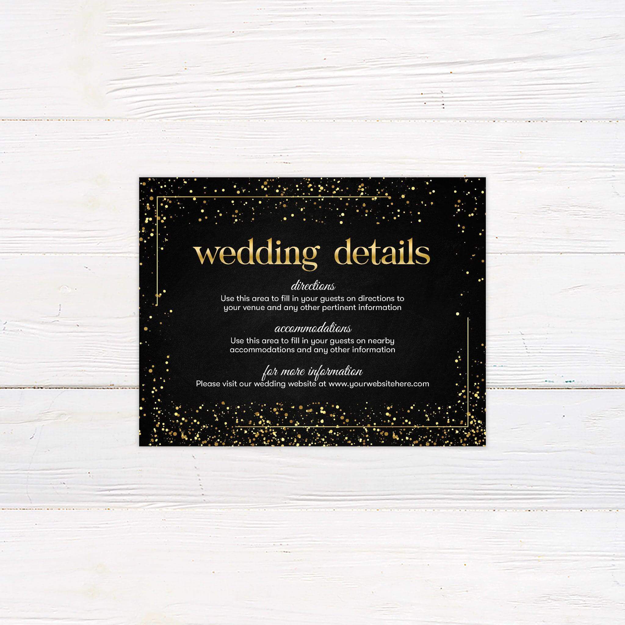 Gold Dust Black Invitation – Elegant Glam Design with Sparkle