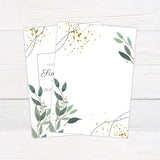 Gold Flake Greenery Invitations - goprintplus