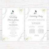 Gold Flake Greenery Invitations - goprintplus