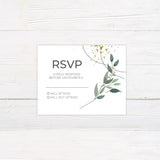 Gold Flake Greenery Invitations - goprintplus