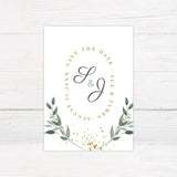 Gold Flake Greenery Invitations - goprintplus