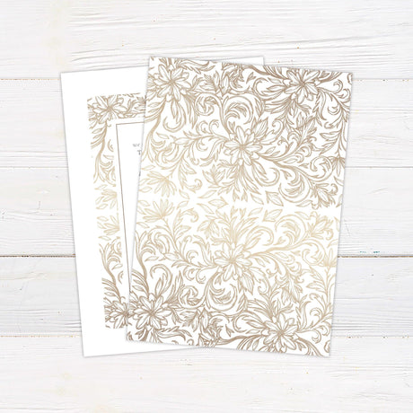 Gold Floral Sketch Invitations - goprintplus