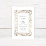 Gold Floral Sketch Invitations - goprintplus