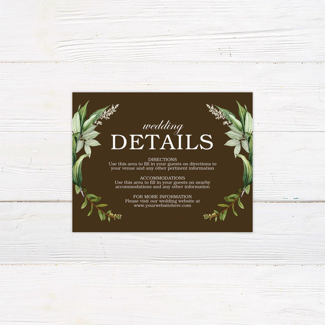 Gold Frame Foliage Details Cards - goprintplus