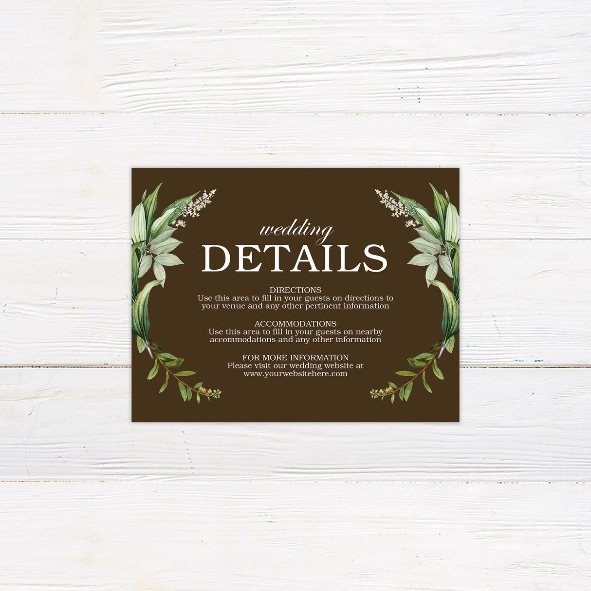 Gold Frame Foliage Invitations - goprintplus