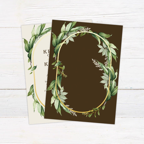 Gold Frame Foliage Invitations - goprintplus