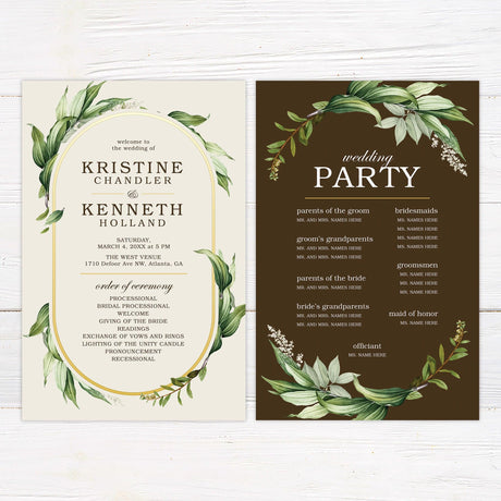 Gold Frame Foliage Invitations - goprintplus