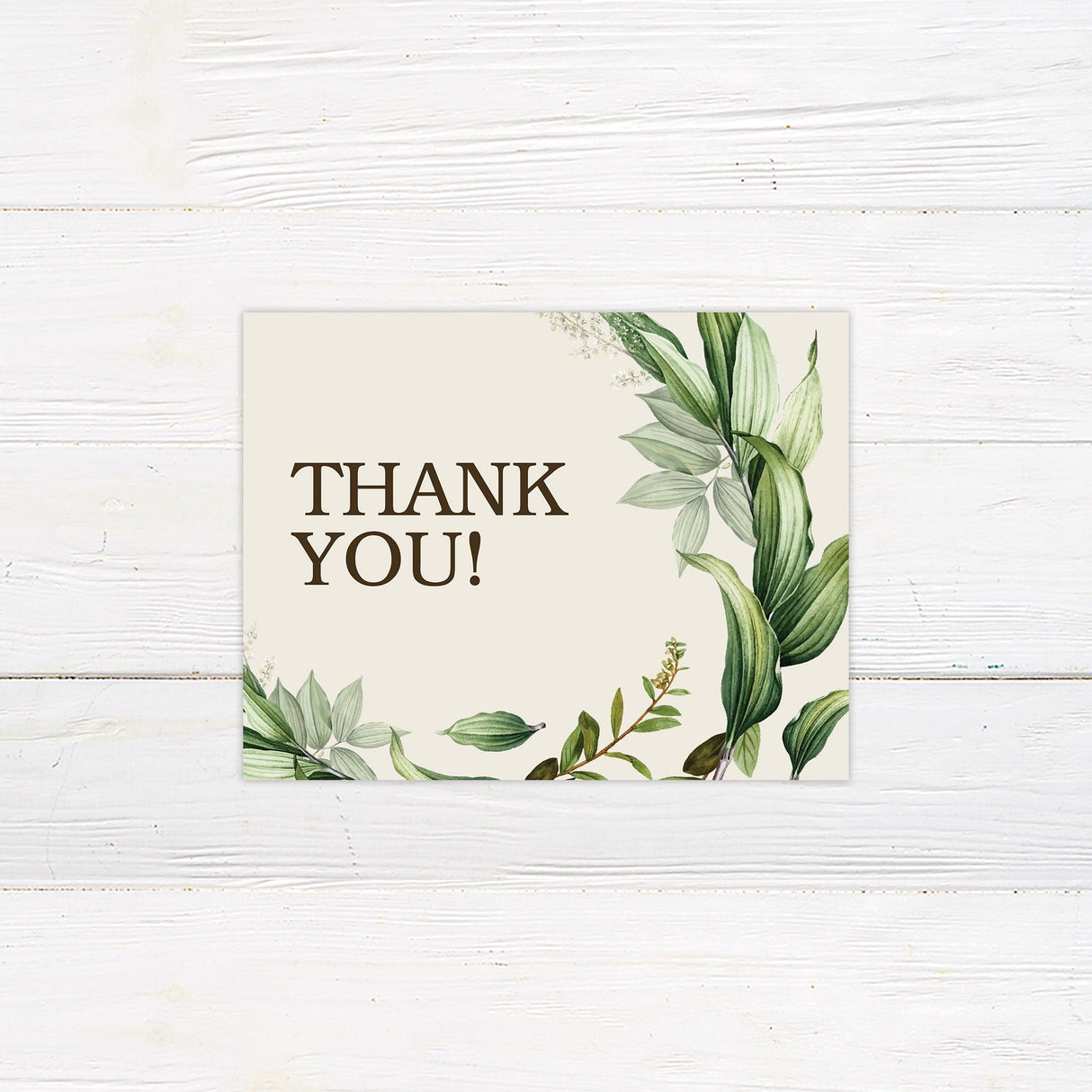 Gold Frame Foliage Thank You Card - goprintplus