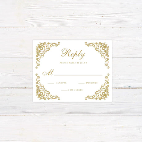 Gold Fringe Invitations - goprintplus