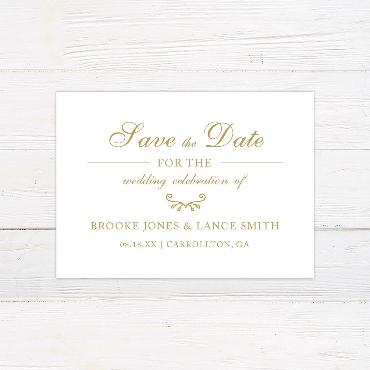 Gold Fringe Save The Date - goprintplus