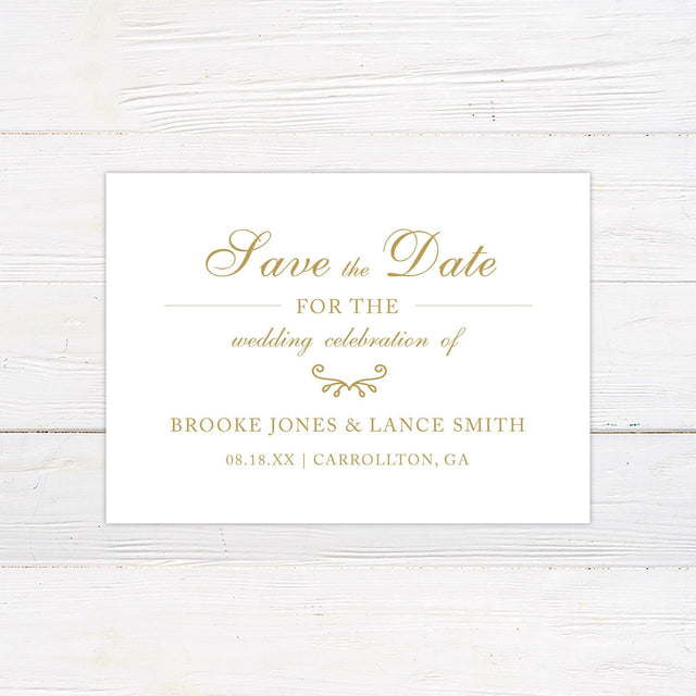 Gold Fringe Save The Date - goprintplus