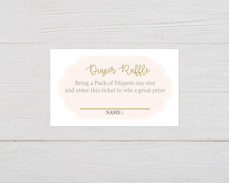 Gold Accent Diaper Raffle Ticket - goprintplus