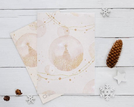Gold Glitters Christmas Card