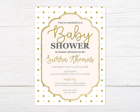 Gold Polka Dot Shower - goprintplus