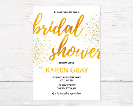 Gold Shimmer Invitation - goprintplus