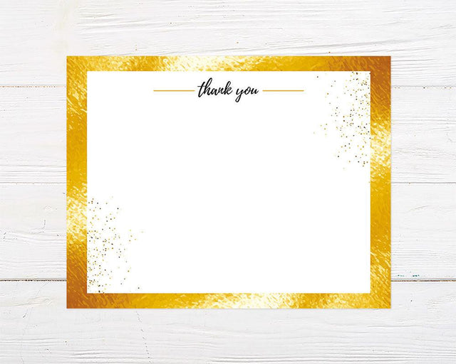 Gold Shimmer Thank You Card - goprintplus