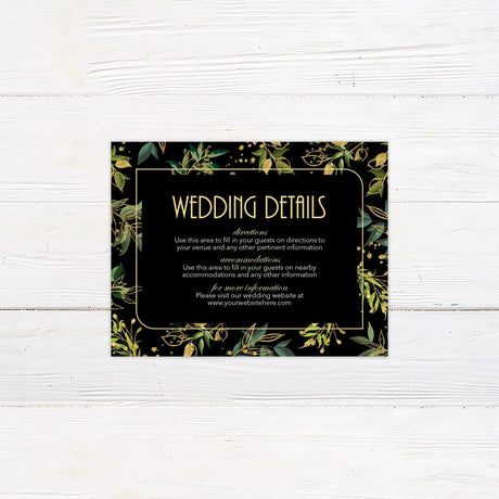 Green and Gold Foliage Details Cards - goprintplus