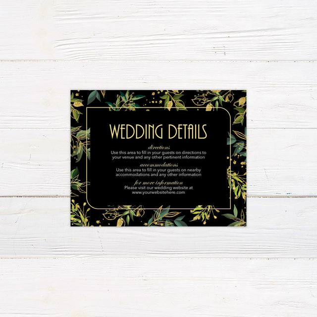 Green and Gold Foliage Details Cards - goprintplus