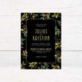 Green and Gold Foliage Invitations - goprintplus