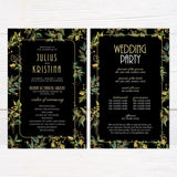 Green and Gold Foliage Invitations - goprintplus